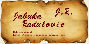 Jabuka Radulović vizit kartica